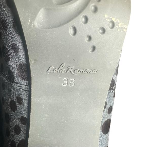 Lola Ramona Angie boot leather Cow hair grey and black animal print eu 38 us 7.5 - Picture 9 of 11